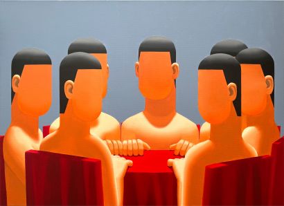 Is It You, Is It Me, and him/her----Round table - a Paint Artowrk by Qiang Wu